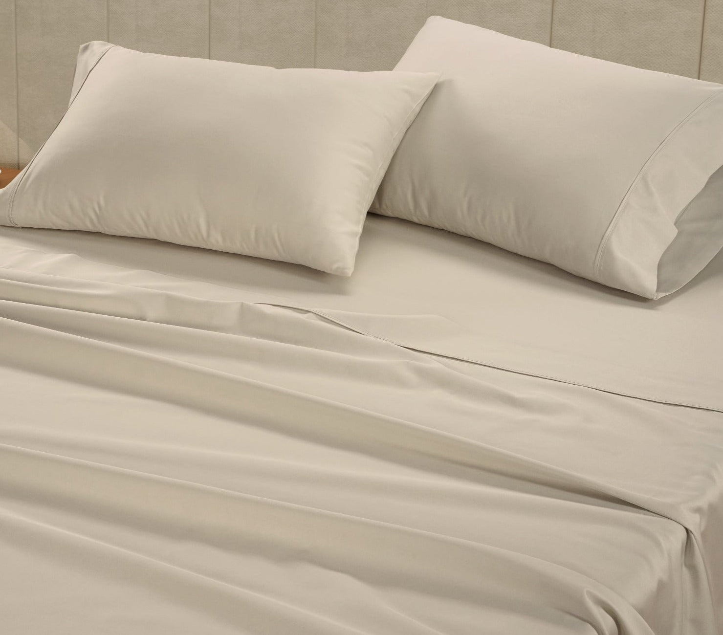 100% Cotton Sateen 500TC Sheet Set - Ivory