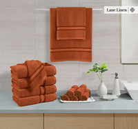 6 Piece Cotton Towel Set 550GSM - Rust