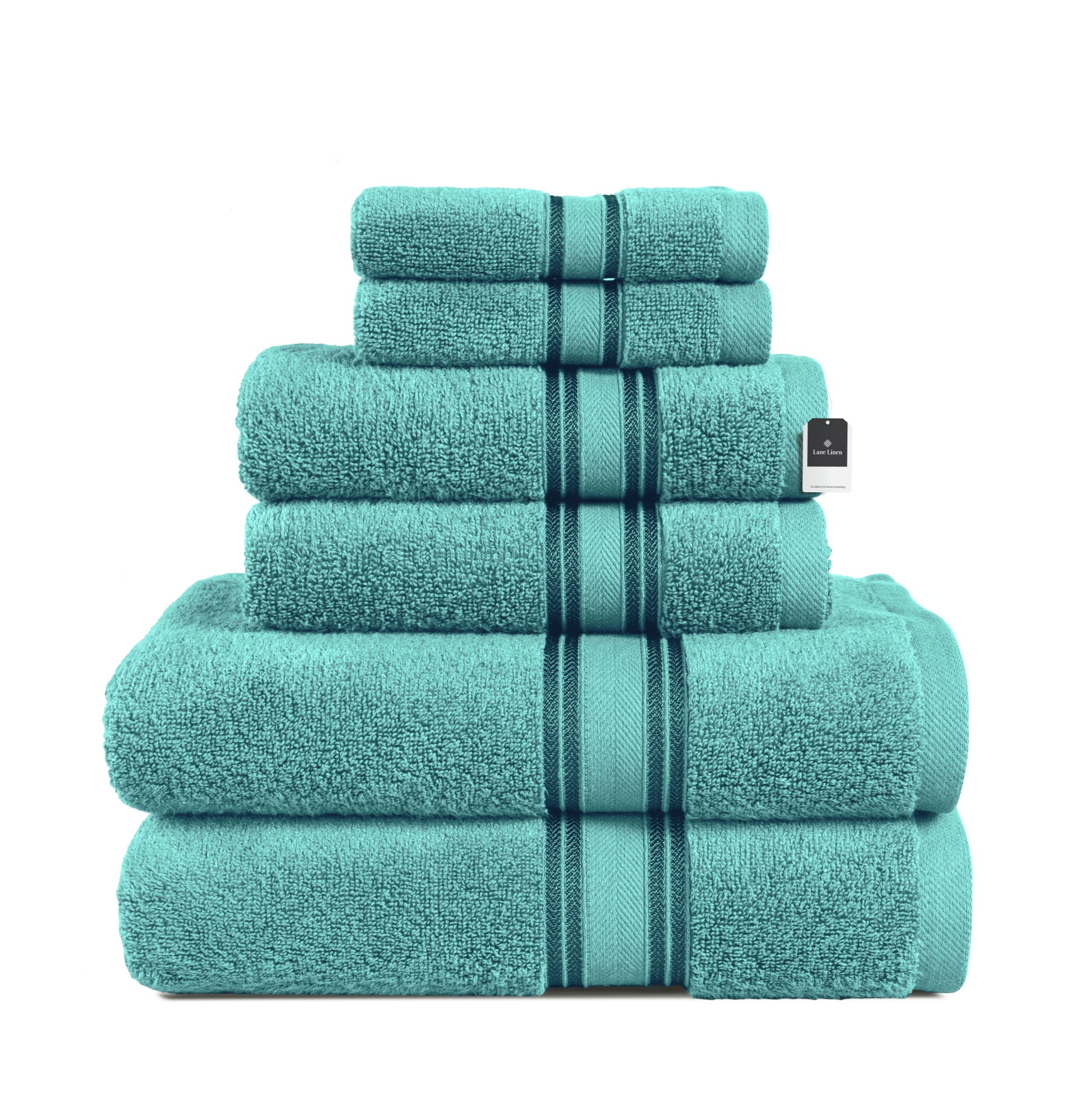 6 Piece Cotton Towel Set 550GSM - Teal