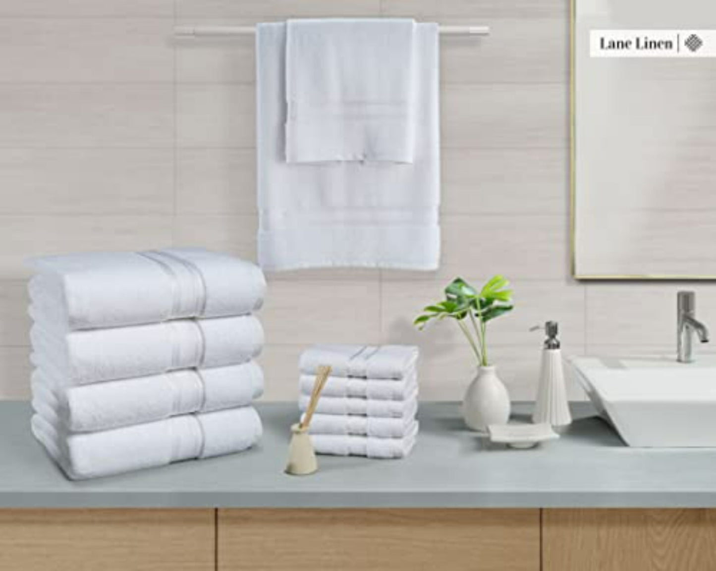 6 Piece Cotton Towel Set 550GSM - White