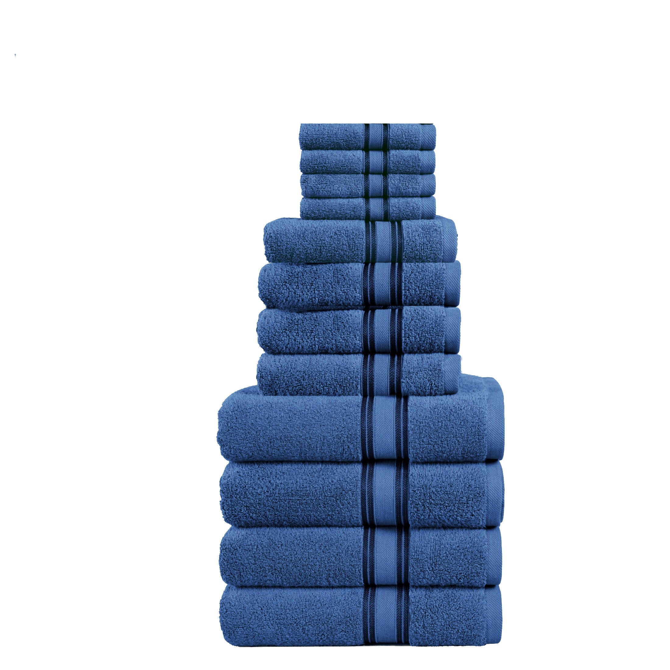 12 Piece 100% Cotton Towel Set 550GSM - Blue Allure