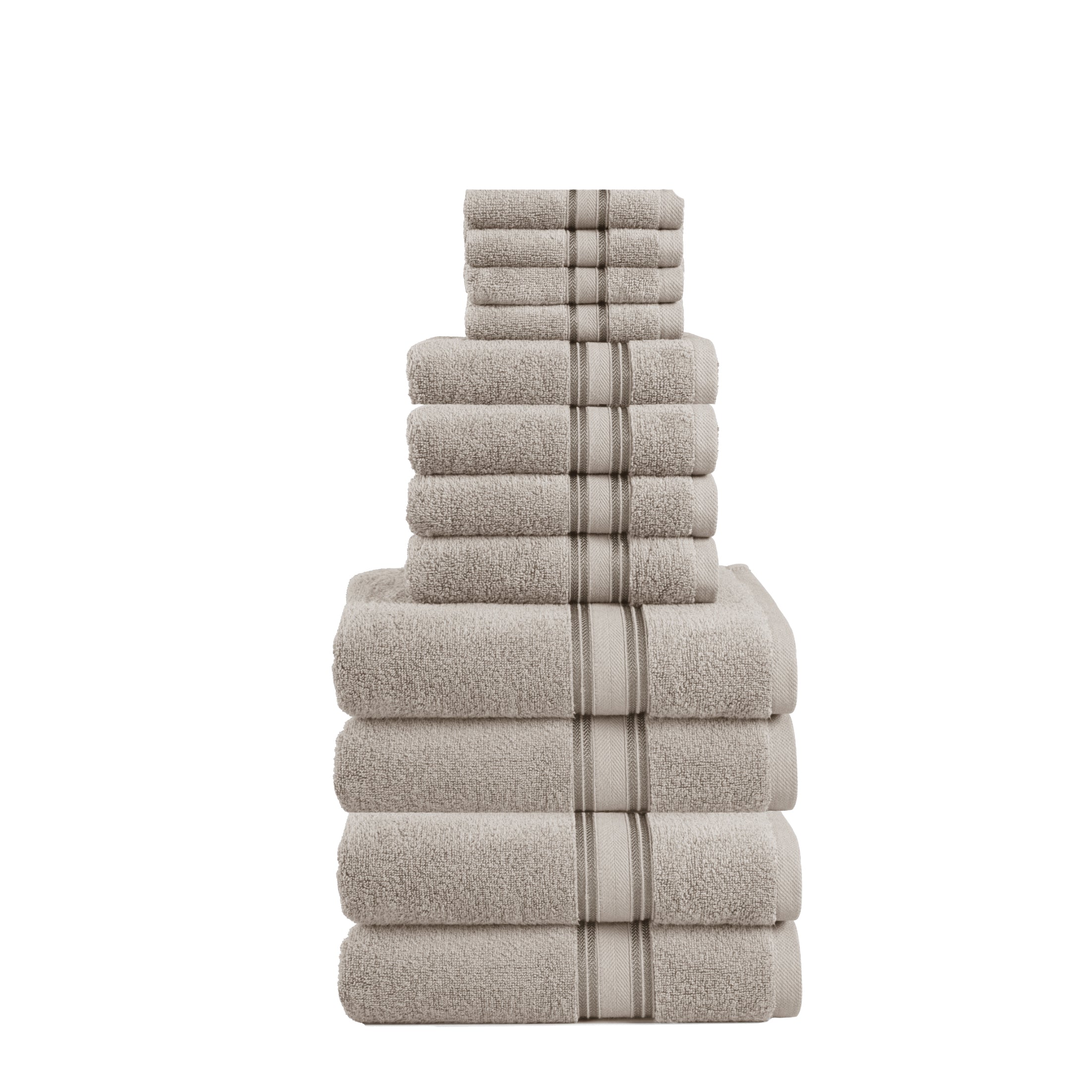 12 Piece 100% Cotton Towel Set 550GSM - Platinum