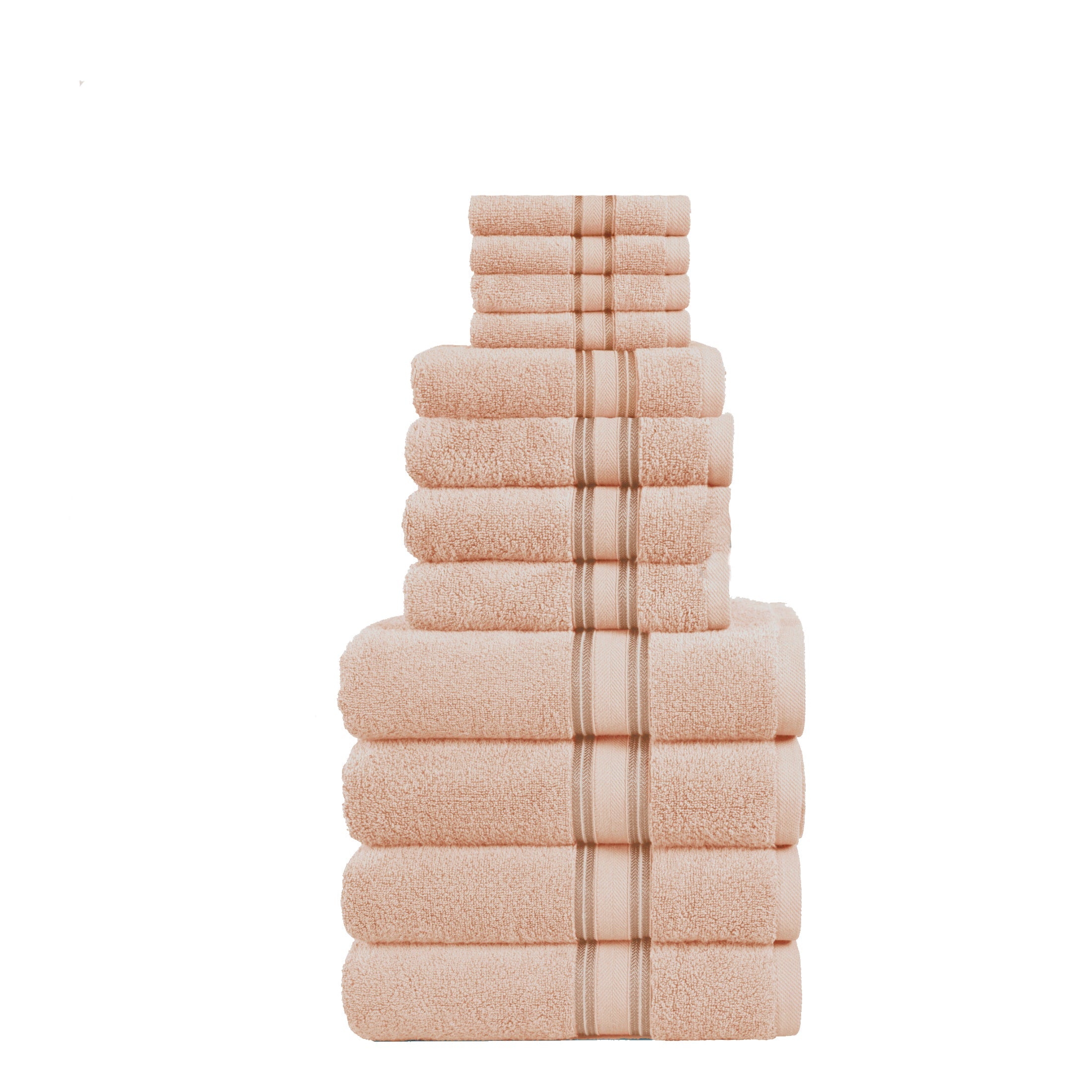 12 Piece 100% Cotton Towel Set 550GSM - Pearl Blush