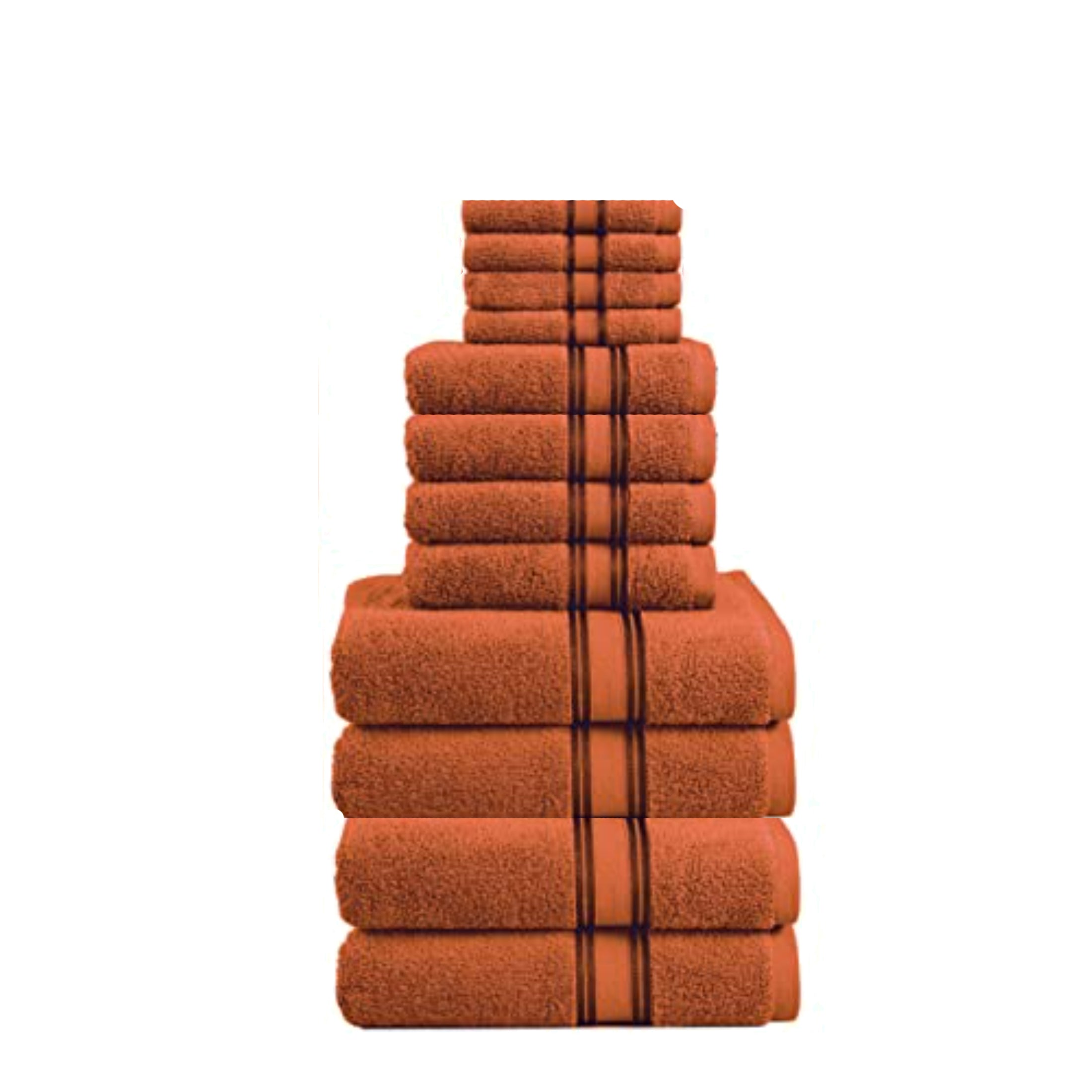 12 Piece 100% Cotton Towel Set 550GSM - Rust