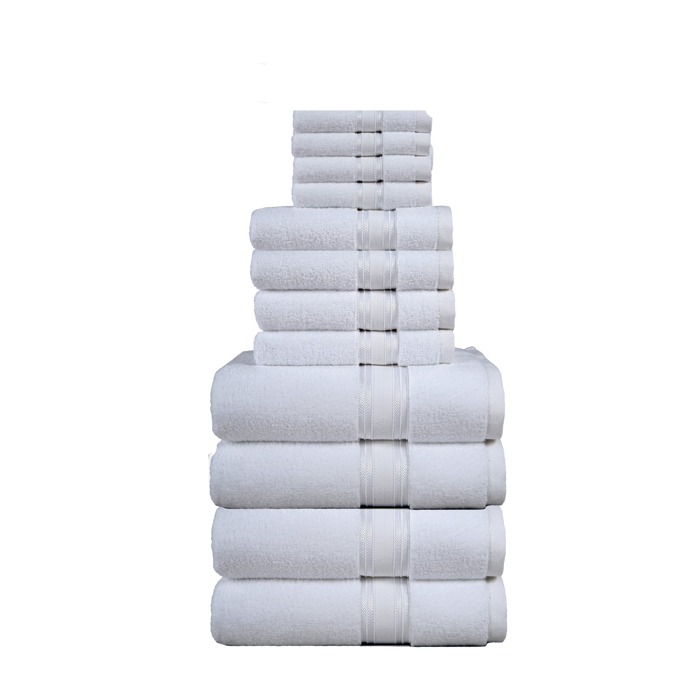 12 Piece 100% Cotton Towel Set 550GSM - White