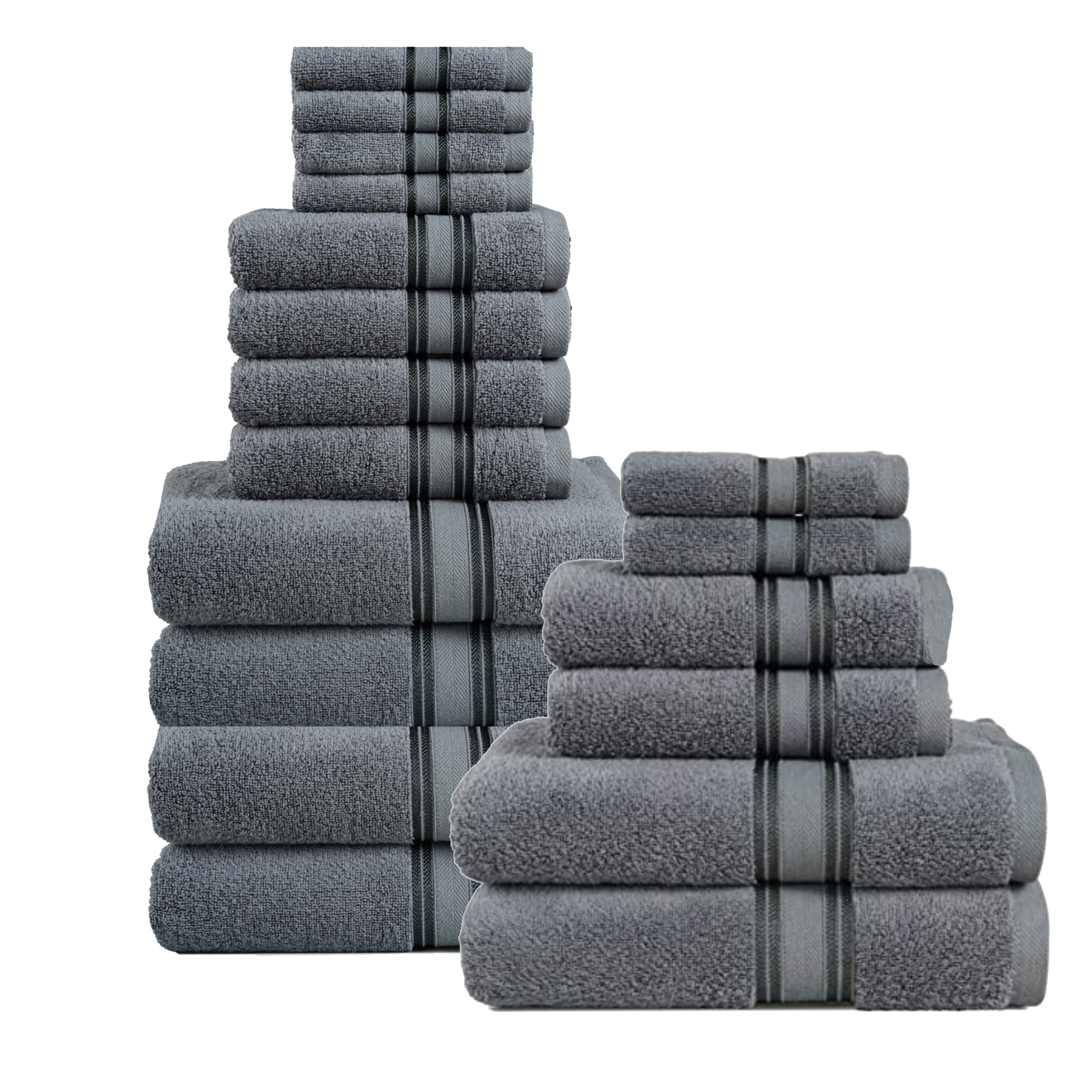 18 Piece 100% Cotton Towel Set 550GSM - Grey
