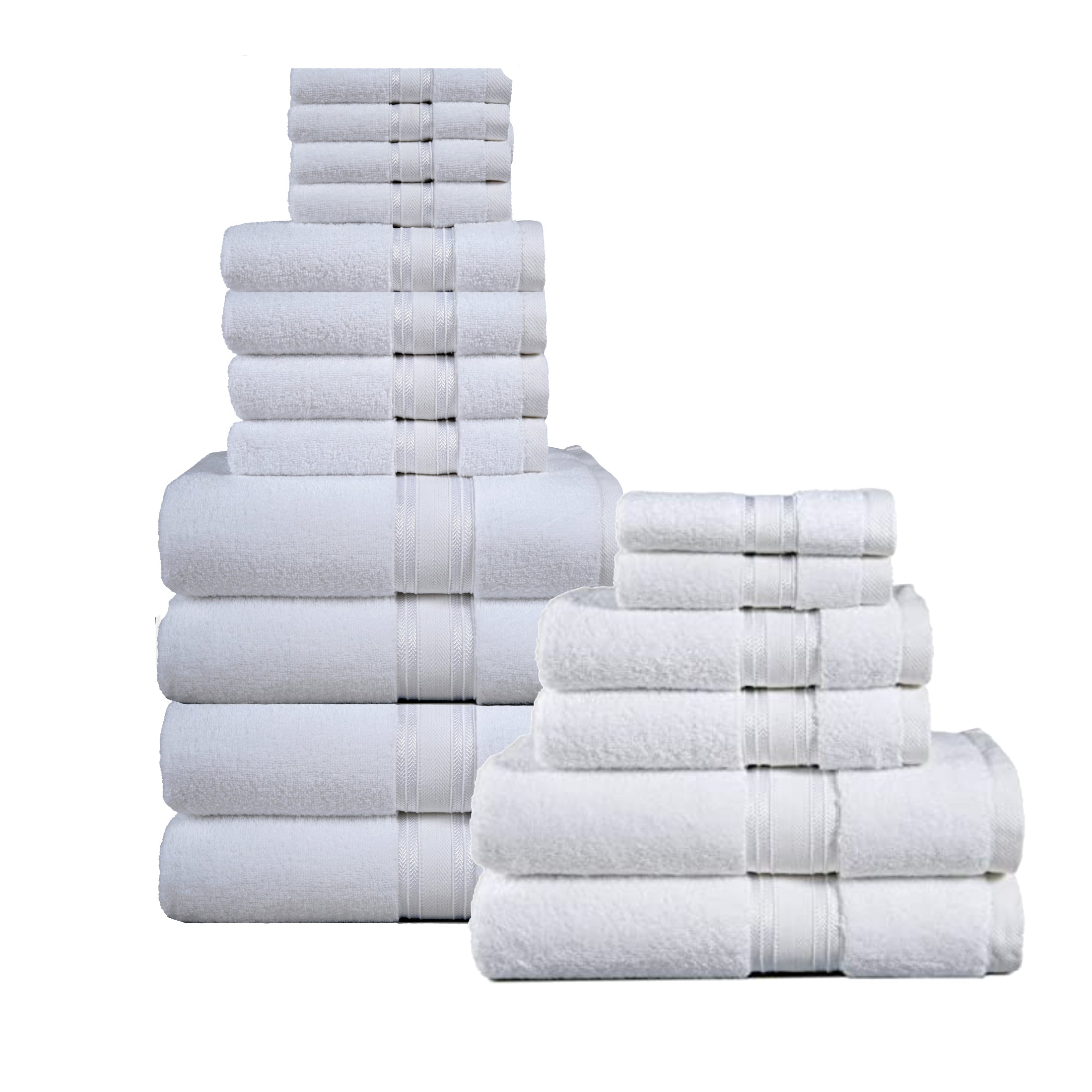 18 Piece 100% Cotton Towel Set 550GSM - White
