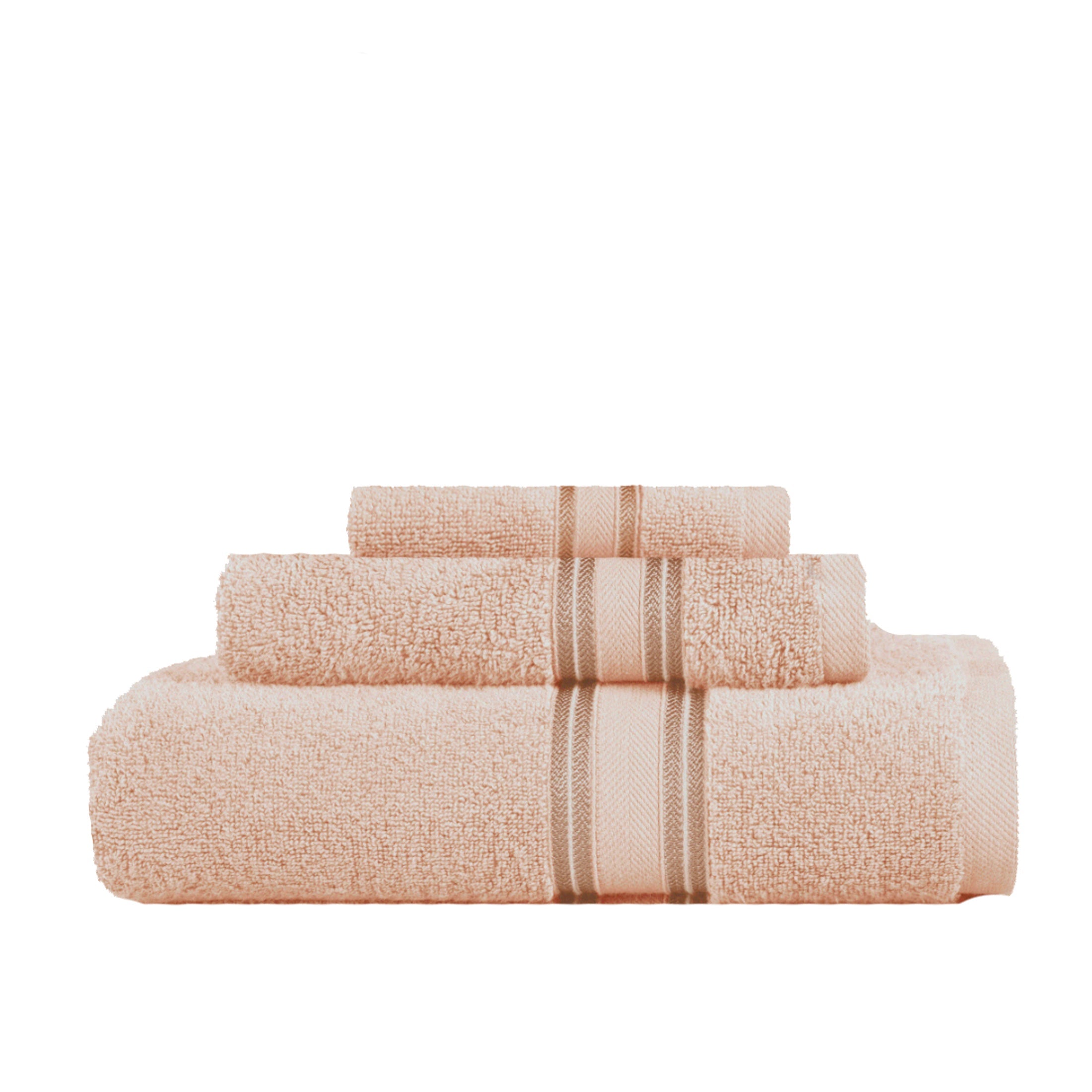 3 Piece 100% Cotton Towel Set 550GSM - Pearl Blush