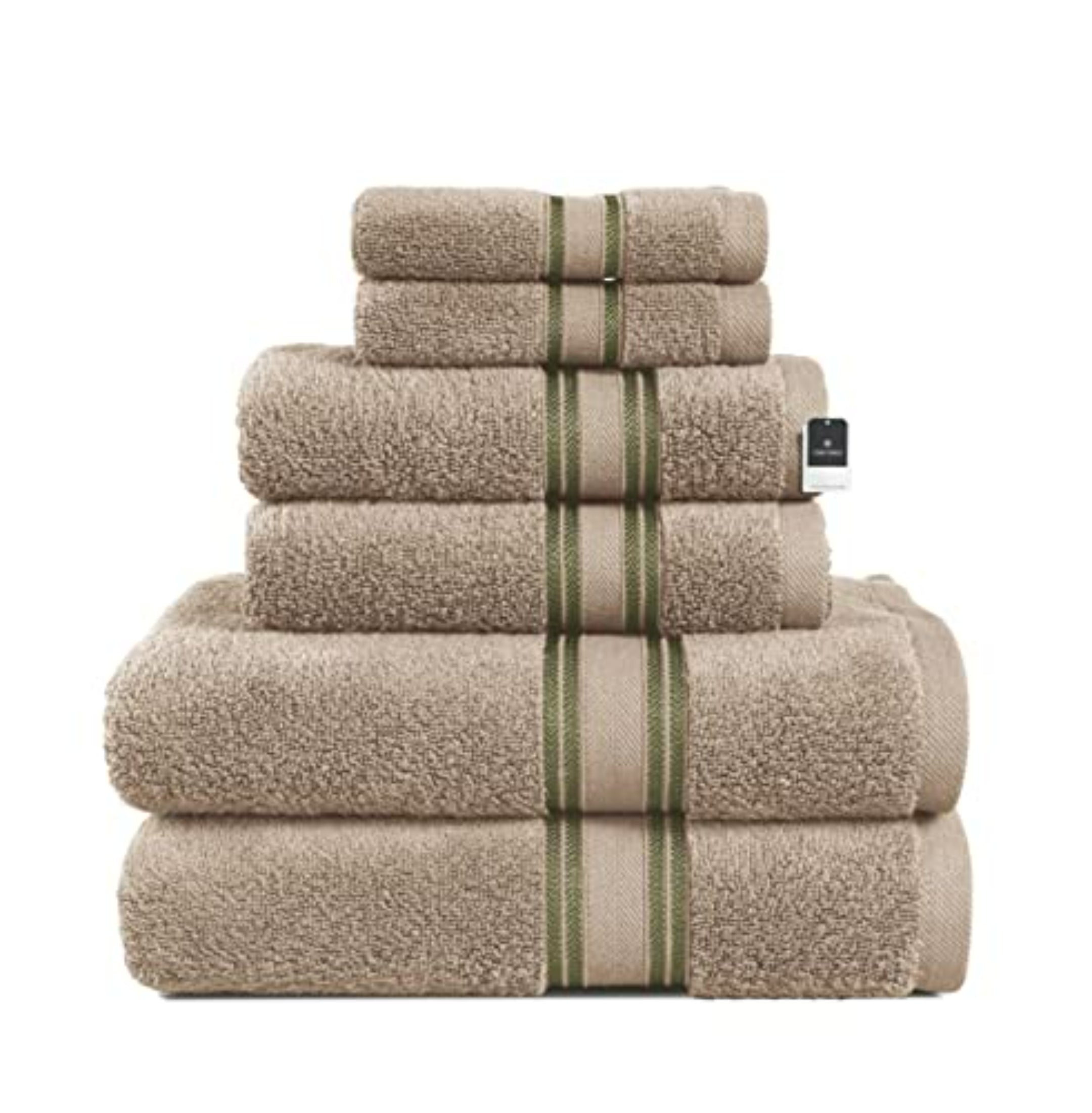 6 Piece Cotton Towel Set 550GSM - Taupe